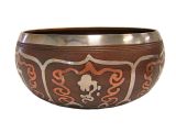 Singing bowl seven metal small with printed Tibetan Mane Padme Hung made in Nepal(20/28/35)